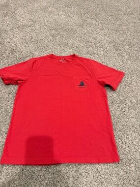Vineyard Vines Red Pocket Tee with Whale Logo